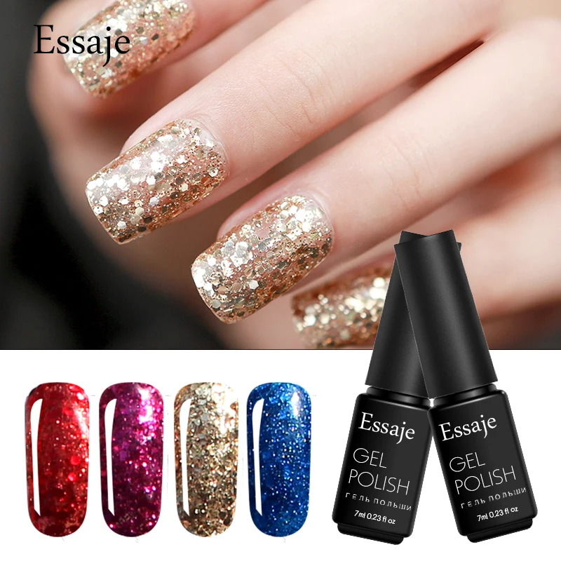 Essaje Professional UV Gel polish Diamond Glitter UV Nail Polish Nail