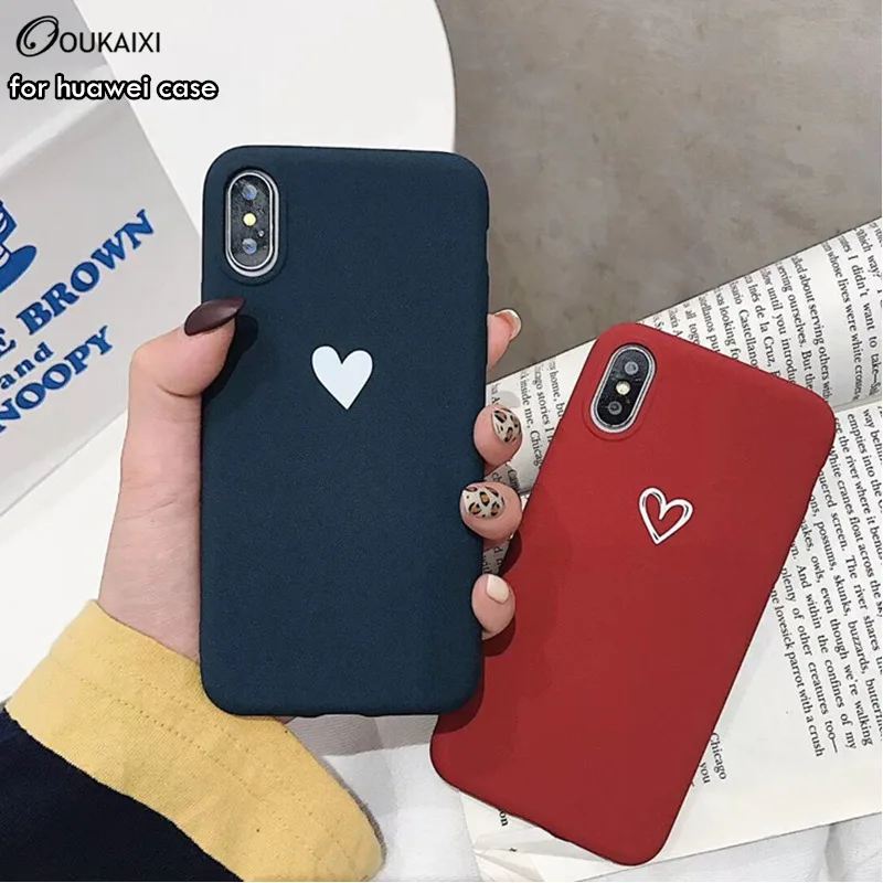 

OUKAIXI Love simple style Case for huawei p9 p9lite cases Frosted drop Phone Case for huawei p8 p8lite p10 p10plus mate7 mate8 9