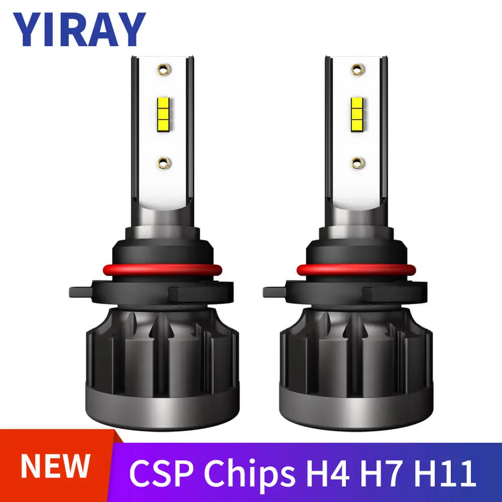 

YIRAY NEW LED H4 H7 H11 LED Car Headlight Bulbs H1 9005 9006 LED Lights Bulbs 60W CSP Chip Headlamp 6000K Fan-less Auto Lamps