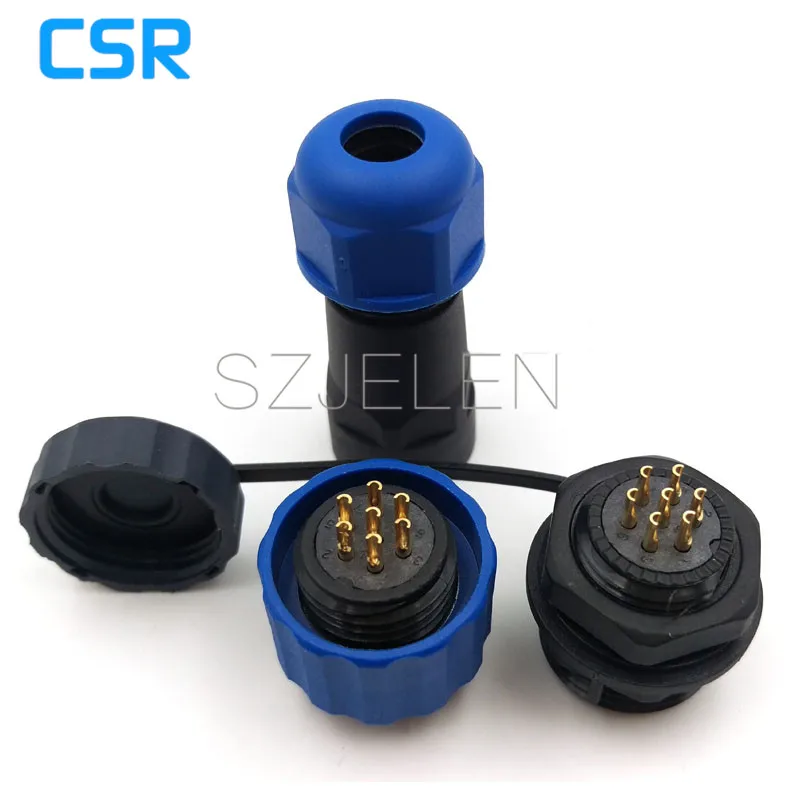 

SD16 , 7 pin waterproof IP68 Connector Power cord plug and socket, Machinery and equipment panel mount connector power cable