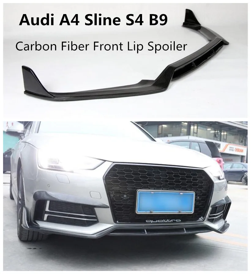 Передний спойлер из углеродного волокна для Audi A4 Sline S4 B9 2017 2018 2019