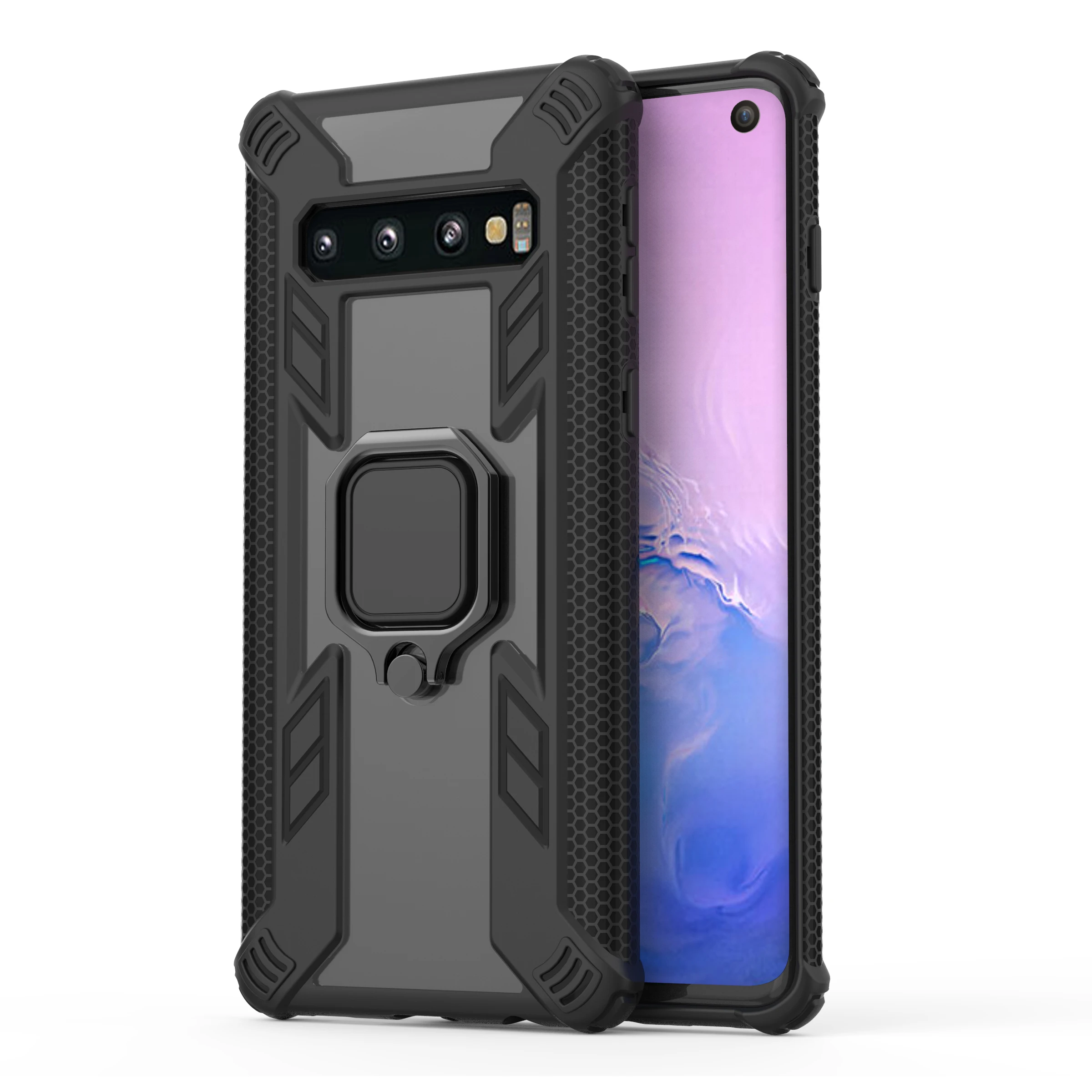 

Conelz For Samsung Galaxy S10 S10 Plus Phone Case Protective Shockproof Armor Case w/ Magnetic Grip Ring Holder Back Case Cover