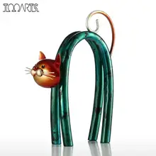 Tooarts Cat Figurines Iron Figurine Metal Design Spring Little Cat Modern tyle Art Home Decoration Craft Gift For Home