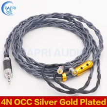 PAPRI 2 5 3 5MM 4 4MM 4N OCC Silver Gold Plated 5Mil Balanced Earphone Cable For SE846 535 MMCX 0 78mm Headphone Upgrade Cables