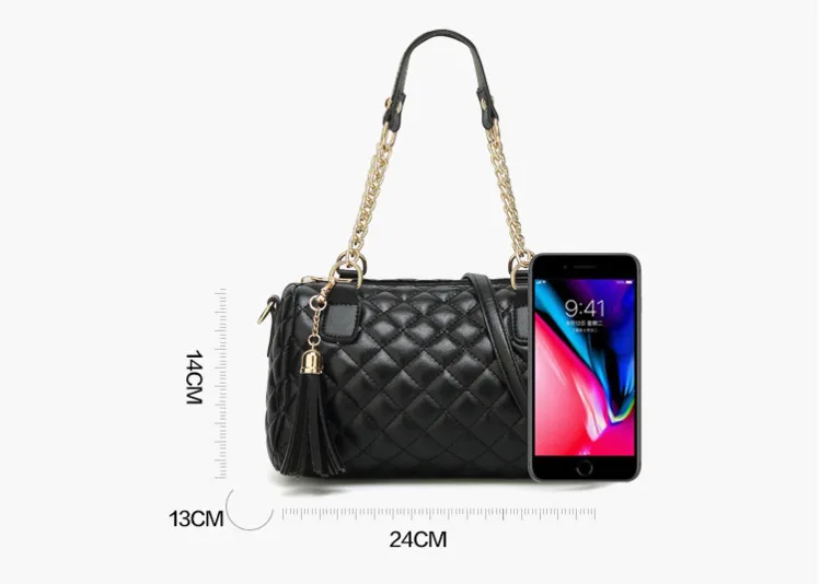 Famous Brand Messenger Bags Luxury Real Leather Shoulder Bag Quilted Designer Pink Vintage Small Chain Crossbody Bags For Women