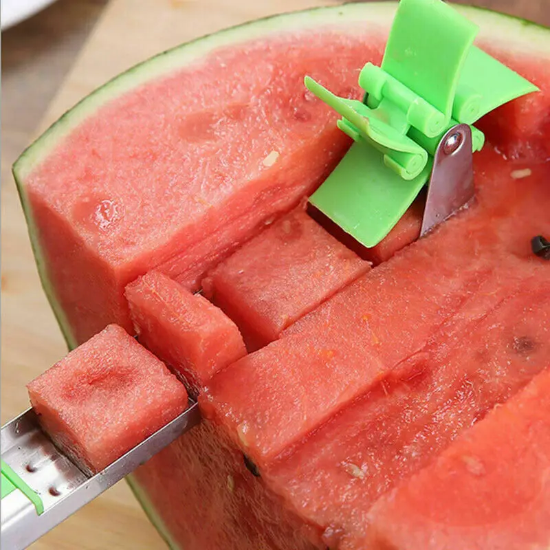 

2019 Watermelon Slicer Cutter Stainless Steel Windmill Cut Watermelon Artifact Fruit Cutter Kitchen Gadgets Fruit Tool
