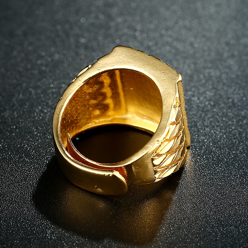 Punk Rock Eagle Men 's Ring Luxury Gold Color Resizeable To 7-11 Finger Jewelry Never Fade