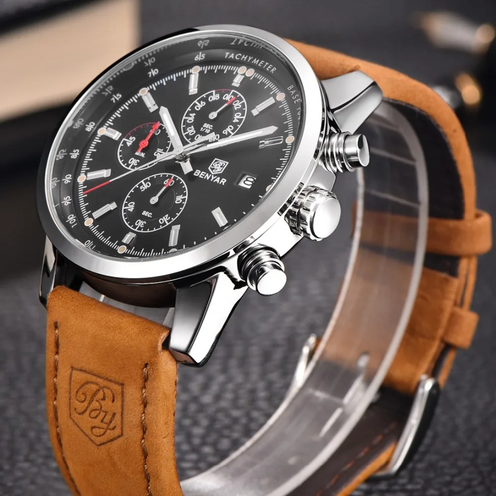 Prix pour Reloj Hombre 2016 BENYAR Mode Chronographe Sport Mens Montres Haut Marque De Luxe Militaire Montre À Quartz Horloge Relogio Masculino Prix pour Reloj Hombre 2016 BENYAR Mode Chronographe Sport Mens Montres Haut Marque De Luxe Militaire Montre À Quartz Horloge Relogio Masculino