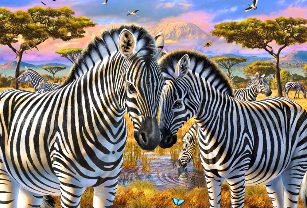

Zebra love The wooden puzzle 1000 pieces ersion jigsaw puzzle white card adult children's educational toys