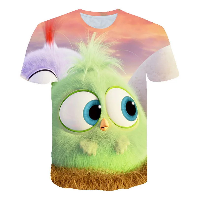 Популярная одежда для маленьких мальчиков детская футболка с забавной птичкой дизайнерская летняя повседневная одежда для маленьких мальчиков и девочек с короткими рукавами - Цвет: picture color
