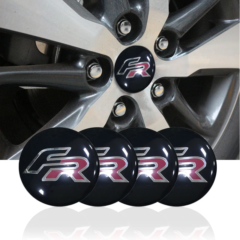4PCS 56.5mm STI Sports Line Aluminum Car Wheel Center Hub Cap Stickers Emblems