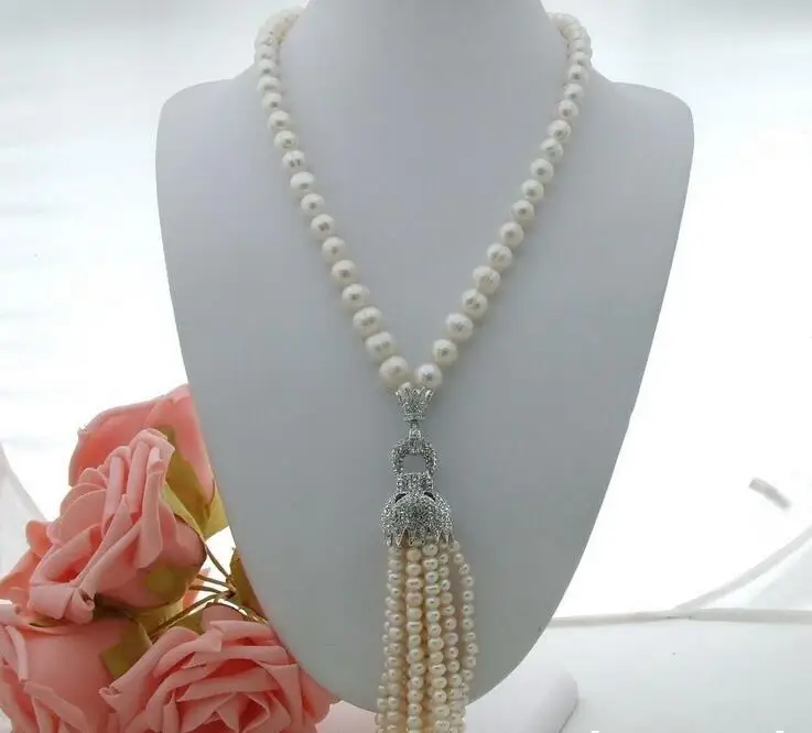 

beautiful 25" 7-8 mm White Pearl Pendant Necklace
