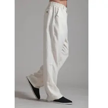 Heißer Verkauf Creme der Traditionellen Chinesischen männer Leinen Kung Fu Hose Größe Sml XL XXL XXXL Freies Verschiffen 2352-2