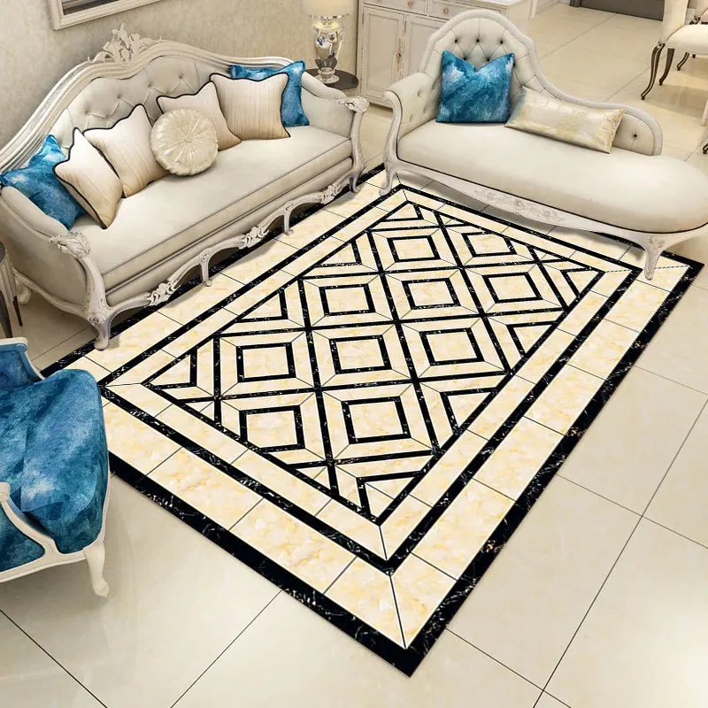 Европейский минималистичный Современный Модный Свежий имитация мрамора гостиничный Лифт спальня гостиная чайная комната кристалл бархат пол ковер