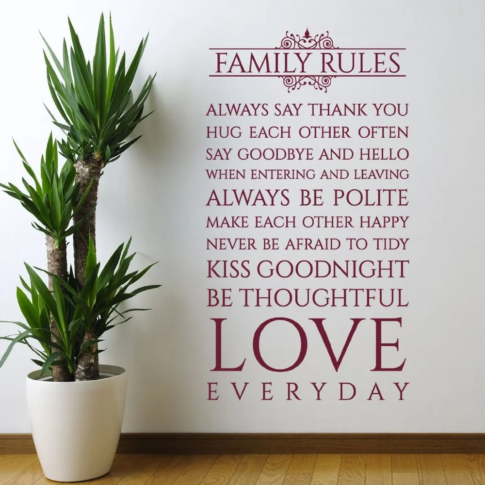 

2018 New Wall Stickers For Kids Rooms Neymar Family Rules Wall Decal Vinyl Sticker Interior Home Art Murals Bedroom Decor X465