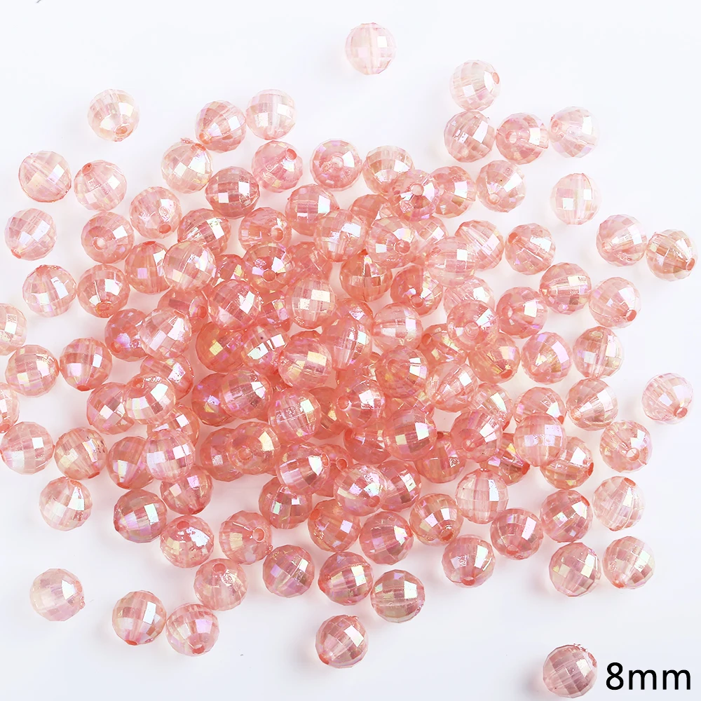 180pcs / 50g Crystal Beads 8mm Orange AB Colors Crystal Beads Shiny Crystal Beads for DIY