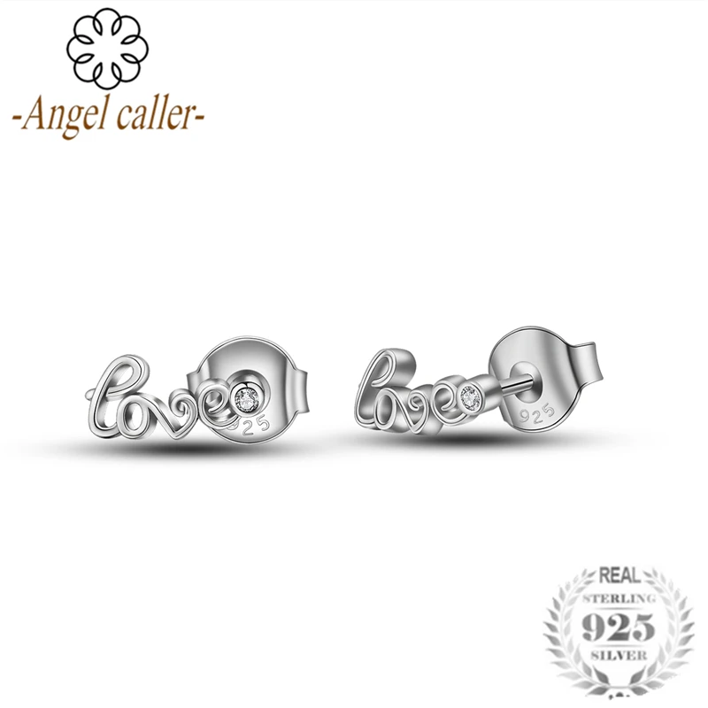 

Angel Caller 2019 New Style 925 Sterling Silver Love Surround You Cubic Zirconia Two Ways Wearing Earrings Charm Women Jewelry