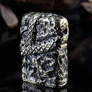 

Lighters and Smoking Accessories,Pure copper armor dragon metal kerosene lighter,Boutique gift lighters.