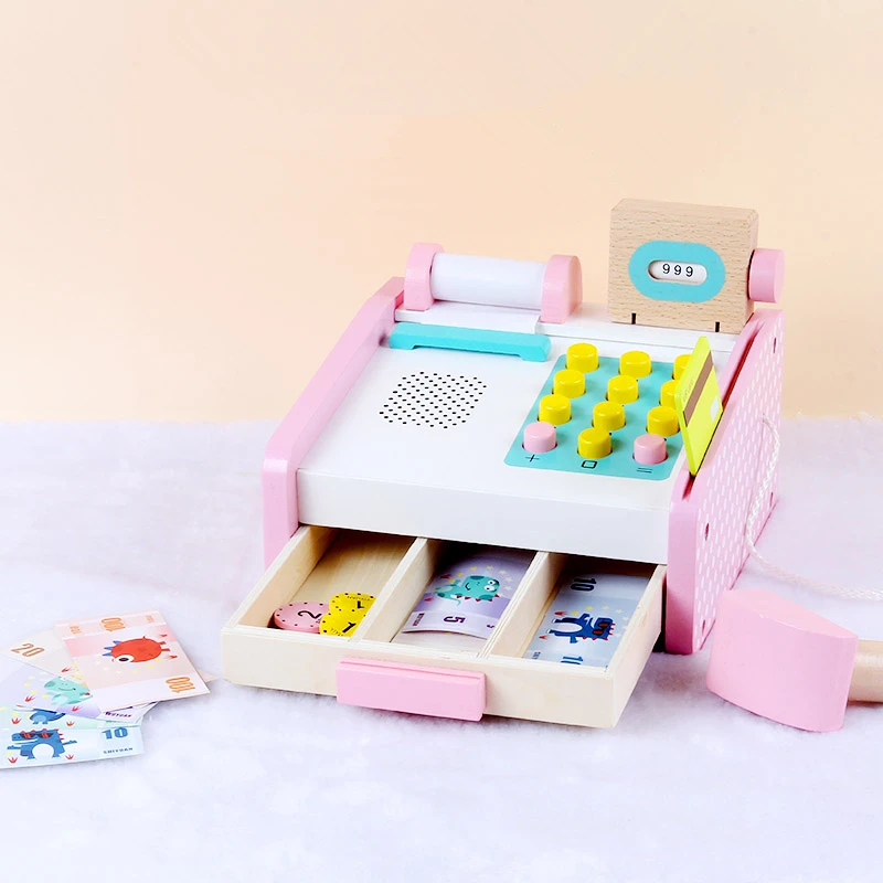 Детские развивающие игрушки деревянные симуляторы кассовый аппарат caja registradora покупки ролевые игры касса игрушка для детей подарок