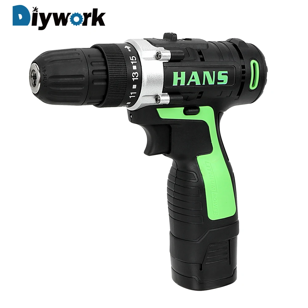 DIYWORK 16.8V Double Speed Power Tools Lithium Battery Charging Electric Drill Electric Screwdriver Perforator Cordless Drill