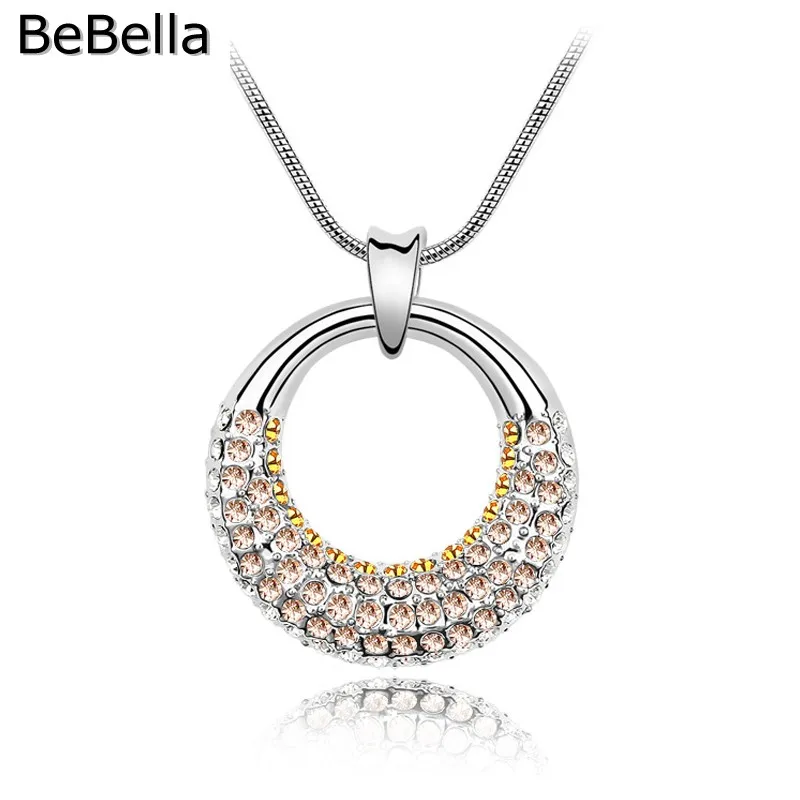 Женское колье BeBella с подвеской из чешского хрусталя подарок для женщин|circle pendant