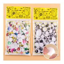 300 шт./упак. Пластик поделки своими руками аксессуары для глаз с клеящим материалом для детских игрушек куклы животных Картина с украшением в виде глаза; 6-25 мм