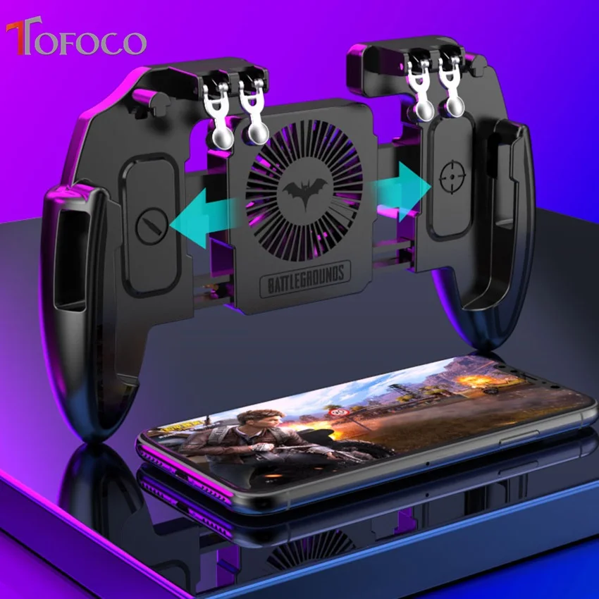  Pubg Controller with Fan Gamepad Pubg Mobile Controller Trigger L1 R1 Shooter Joystick Phone Holder
