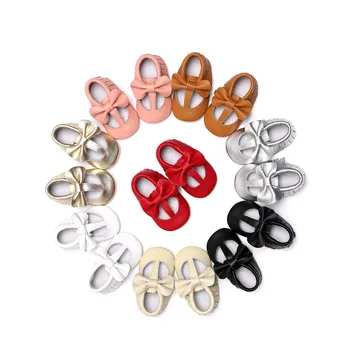 

New Red Buckle T-bar design baby moccasins Genuine Leather Newborn Baby Boy Girls Prewalkers First Walkers Crib baby shoes
