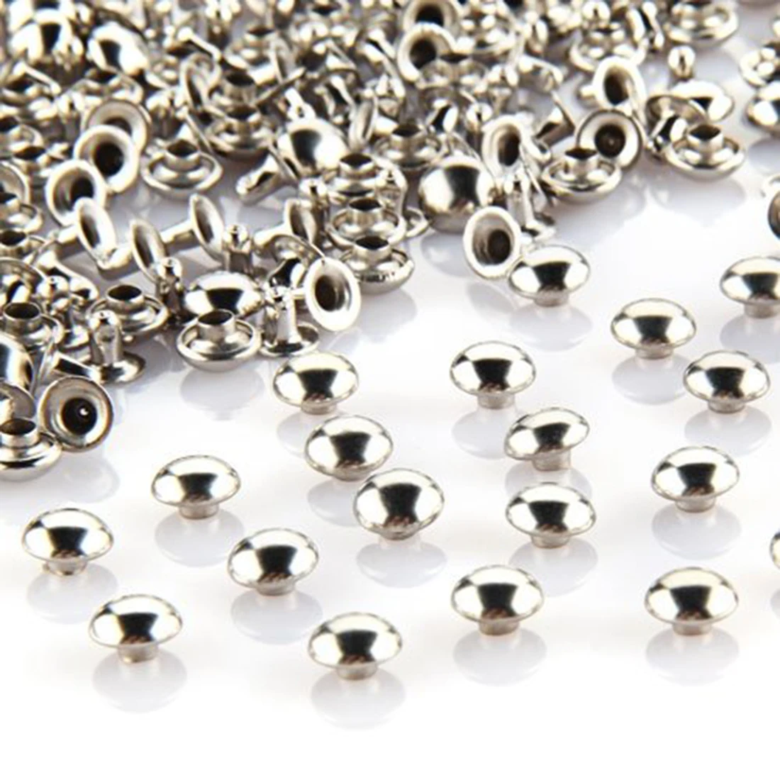 

Hot Sale 100pcs Punk Spikes Studs Round Flat Rapid Mushroom Decorative Rivets DIY Set 7mm For Clothes Clothing Bag Shoes Leather