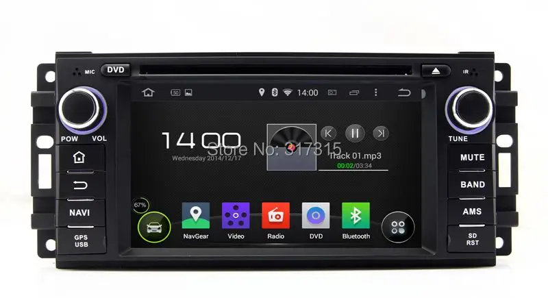 Perfect Android 5.1 Head Unit Car DVD Player for Jeep Commander Compass Grand Cherokee Wrangler with GPS Radio BT USB CD WIFI Stereo 0