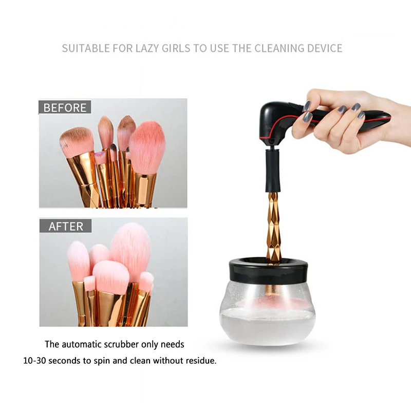 

Washing Tool Cleanser & Dryer Brush Set Silicone Cleaning Machine Electric Makeup Brush Cleaner with Handle Make Up Brushes