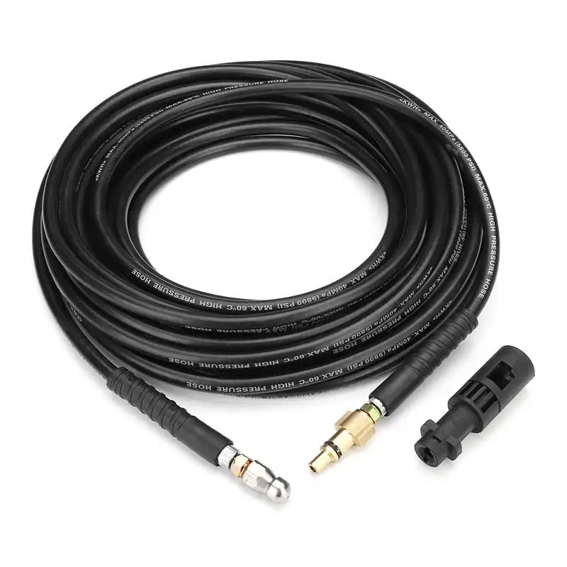 

High Pressure Washer Drain Cleaning Hose Set Kit Pipe Cleaner Unblocker 160 Bar 15 Meter Maximum Pressure 40MPa 5800PSI
