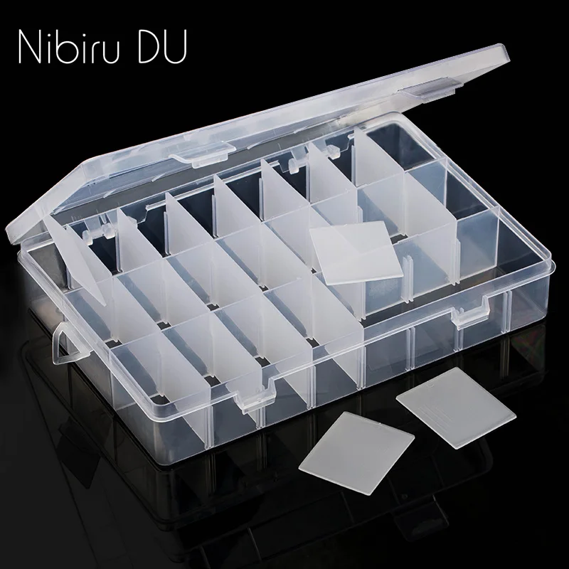 

24 Grid Detachable Nail Art Decorations Storage Case Box Rhinestones Gems Beads Accessories Nail Art Tools Display Organizer Box