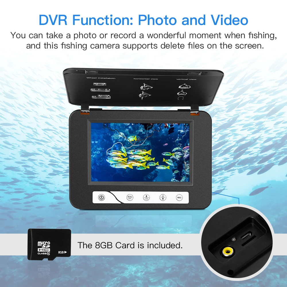 Eyoyo EF15R Original 15M 1000TVL cámara de pesca de hielo subacuática 5