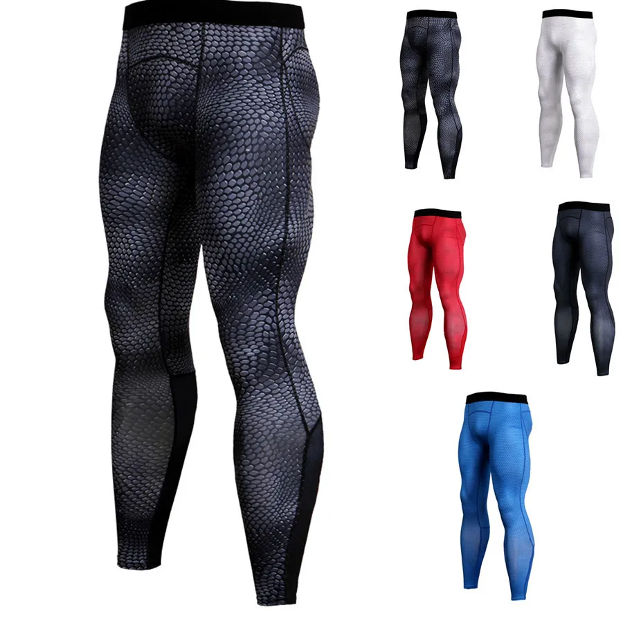 

Men's 3D printed mesh mesh with snake pattern Long Pants Pro Fitness Leggings Tight Stretch Training Pants Quick Dry Man