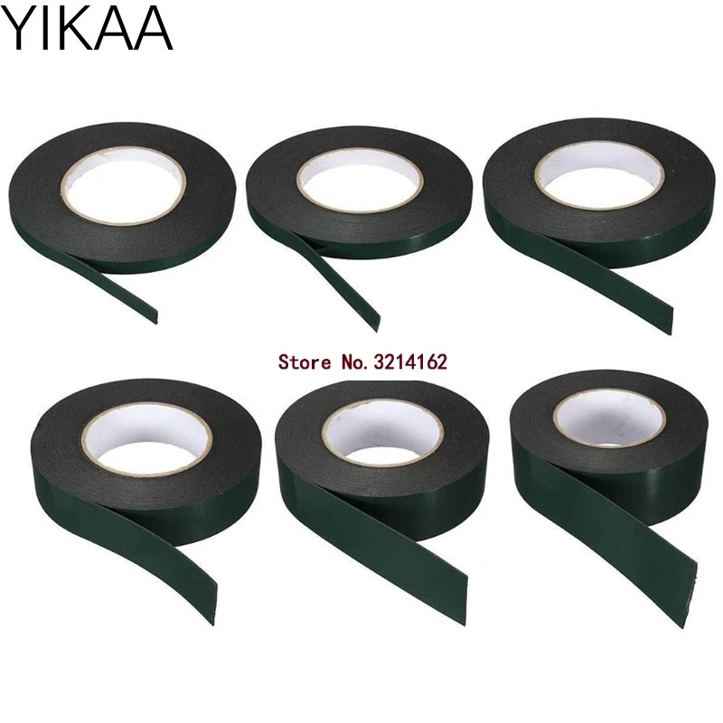 

1 pc 10m Length Strong Adhesive Waterproof Double Sided Tape 10mm/12mm/20mm/30mm/40mm/50mm width Foam Green Tape Trim B119 07NOV