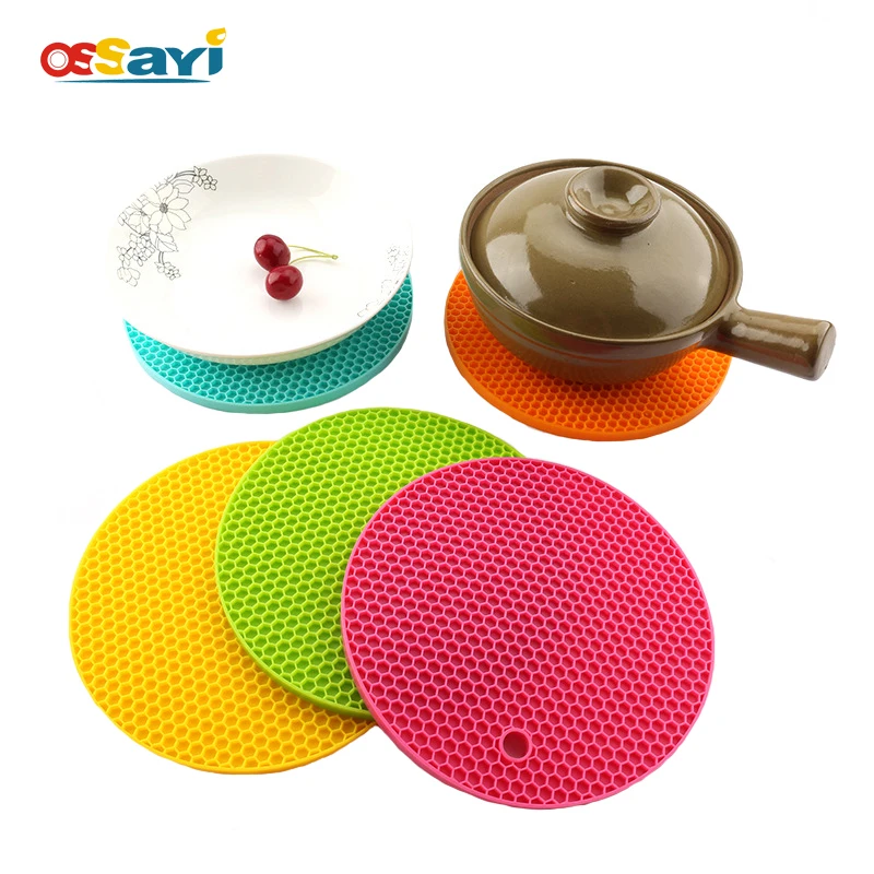 

18*18CM Round Silicone Mat Heat Resistant Placemat Non-slip Thickening Dining Table Mat Cup Coaster Posavasos Kitchen Placemat