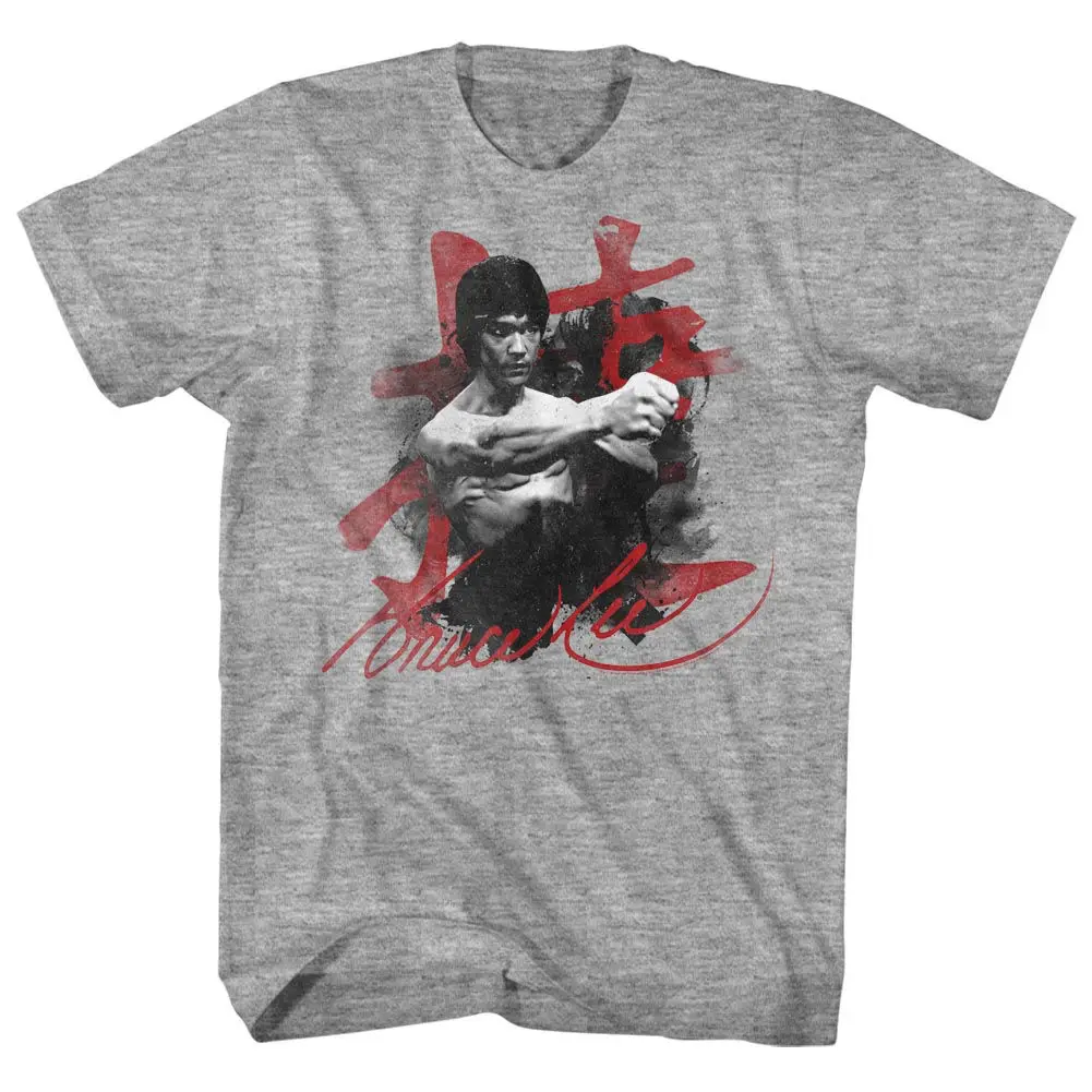 Bruce Lee Mens New T-Shirt in Sizes SM - 5XL WHA-TAA Gray Heather Martial Art | Мужская одежда
