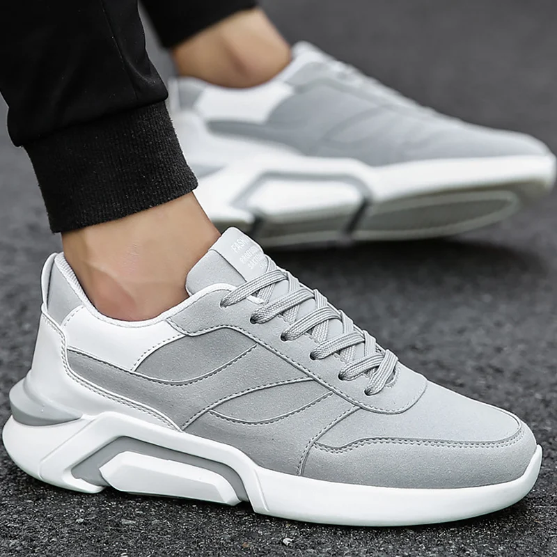 

Men's Vulcanize shoes Wedge Sneakers for men solid shallow Casual shoe wedges Non-slip male shoes Fashion 2018 Autumn