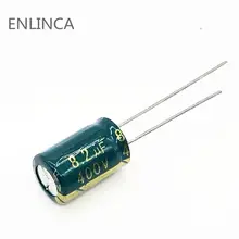 50 unids/lote 8,2 UF alta frecuencia baja impedancia 400V 8,2 UF condensador electrolítico de aluminio tamaño 8*14 S111 20%