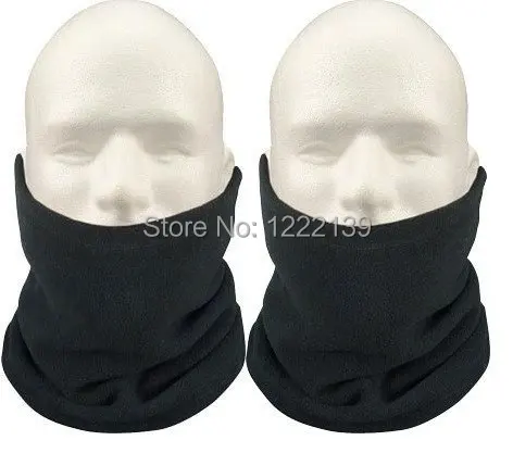 

Multipurpose BLACK Polar Fleece Neck Warmer Ear Warmer Face Beanie Hat Single Layer Design