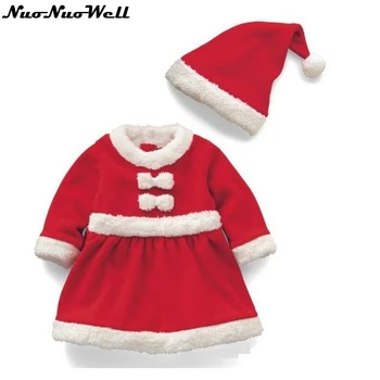 

Christmas Baby Clothes XS-4XL Newborn Baby Girls Santa Claus Dress Hat 2Pcs Outfits Christmas Gift Halloween Cosplay Costume