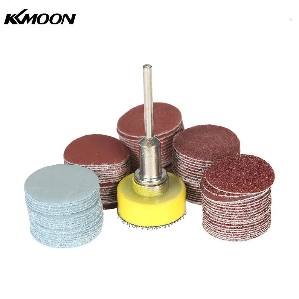 

100PCS 25mm 1 inch Sander Disc Sanding Disk 100-3000 Grit Paper with 1inch Abrasive Polish Pad + 1/8 inch Shank for Dremel Tool