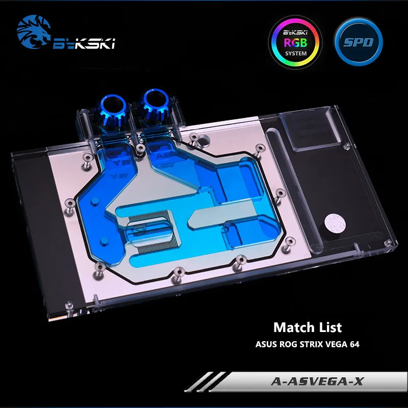 Bykski Full Coverage GPU Water Block For ASUS ROG STRIX VEGA 64 Graphics Card A-ASVEGA-X