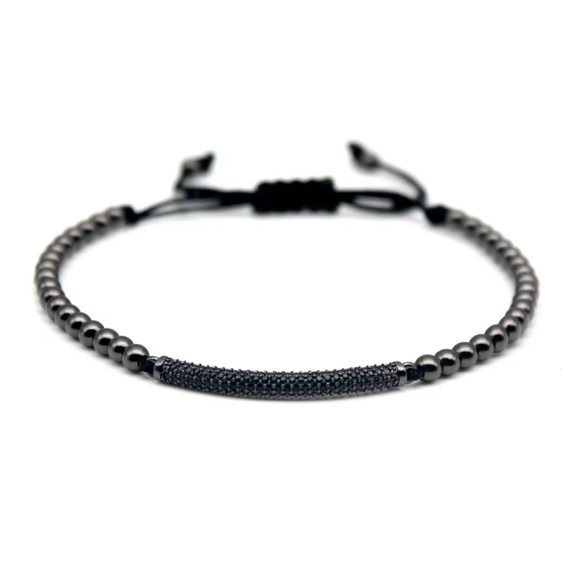 Новинка Anil Arjandas Micro Pave украшения cz мужские браслеты известная мода бусины для косичек макраме черные браслеты для wo мужчин - Окраска металла: 9A044