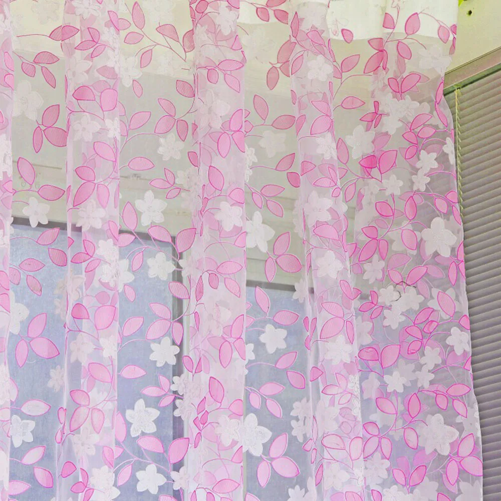 

Romantic Printed Tulle Window Screens Door Balcony Curtain Panel Sheer Scarf Voile Curtain