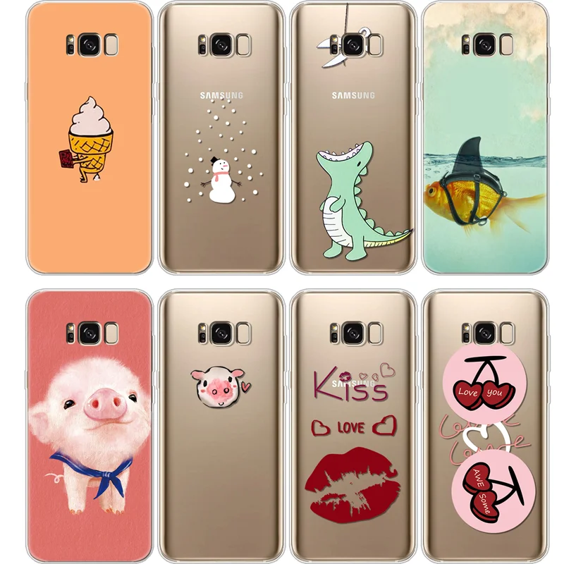 

TPU Cover For Samsung Galaxy J2 J3 J5 J7 Prime S5 S6 S7 Edge S8 S9 Plus Note 8 9 A3 A5 A6 A8 2016 2017 2018 Pig Fish Case Fundas