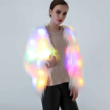 

HAigh quality Winter Fashion Led Women Fur Jacket 2020 New Large Size Long sleeve Coat Fur & Faux Fur NUW538