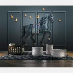 Beibehang обои на заказ масштабные высококлассные 3d тисненые лошади экран Новый китайский стиль Настенные обои для гостиной