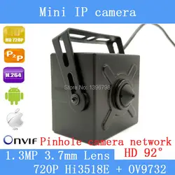 Pu'aimetis 1.3mp 3.7 мм объектив Мини ip-камеры-обскуры 1280*720 P домашние системы безопасности видеонаблюдения HD Onvif видео p2P Cam